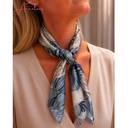 Dames sjaal korte hals sjaaltjes 533 bloemenprint blauw 